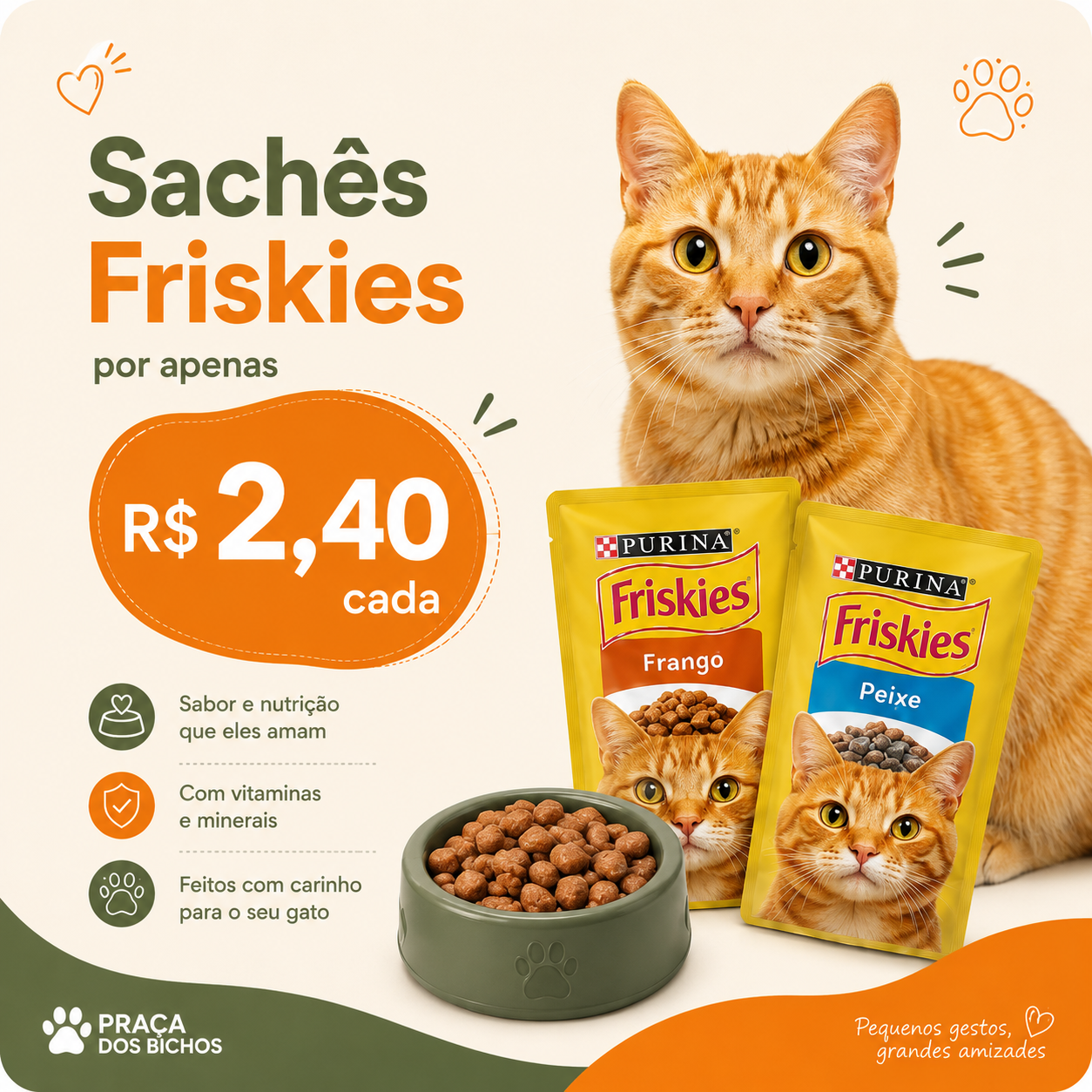 Promoção Sachês Friskies por R$ 2,40