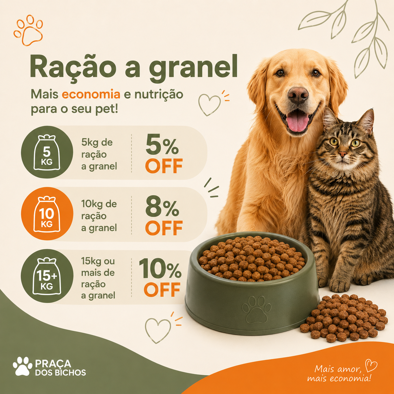 Ração a granel com até 10% OFF