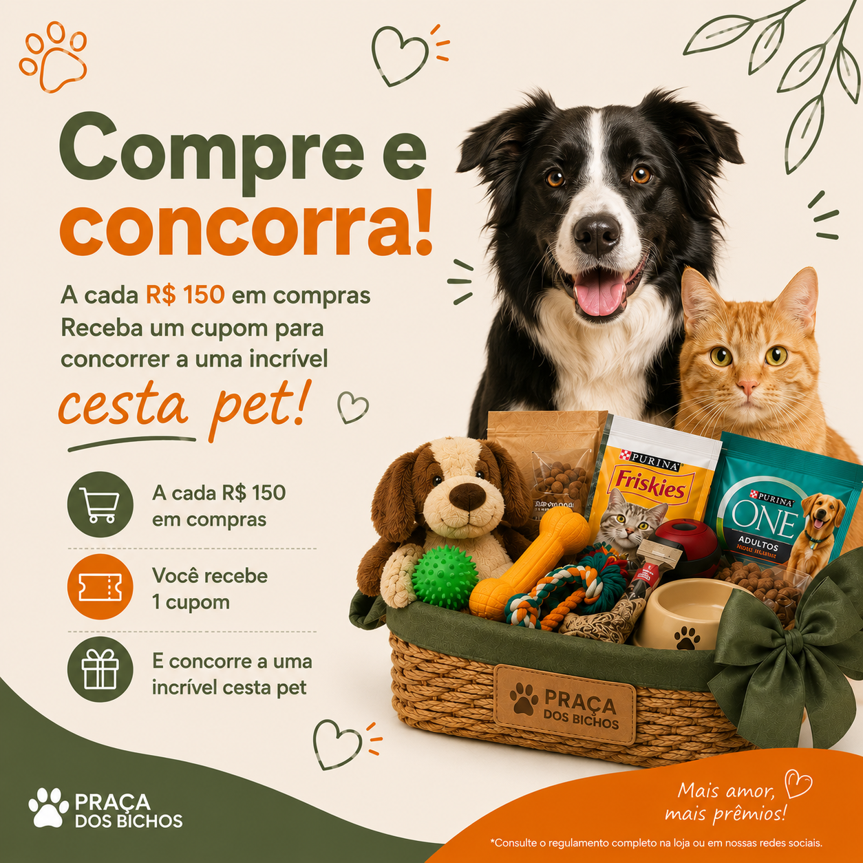 Compre e concorra a uma cesta pet